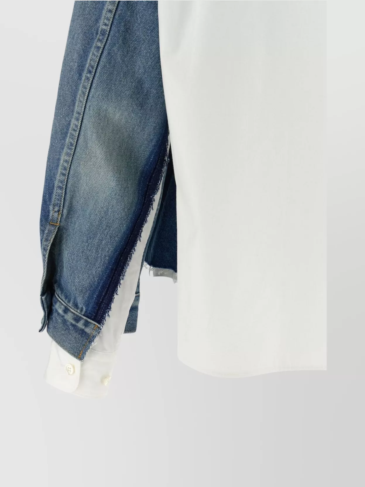 Junya Watanabe Double-layer Denim Front Shirt Jacket In Blue