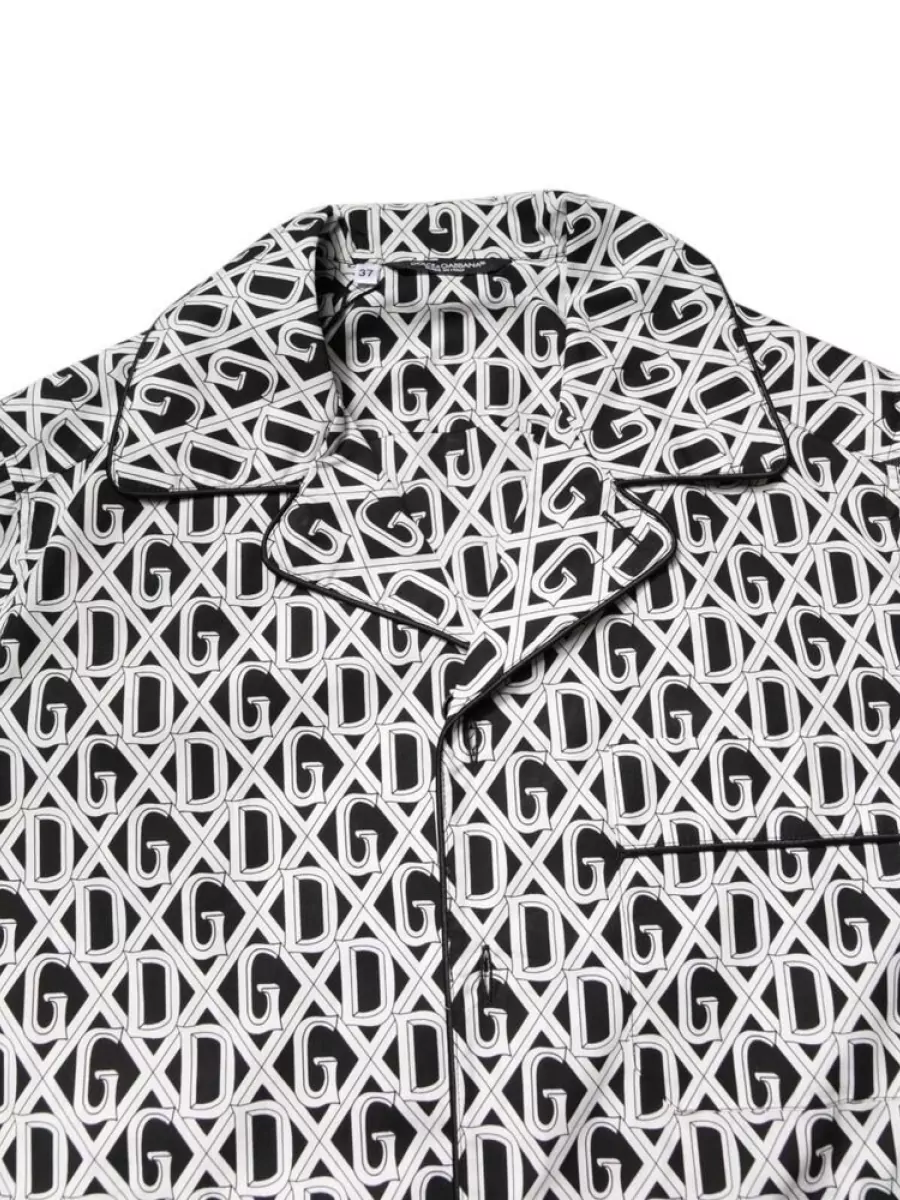Dolce&Gabbana Cotton Logo Print Pajama Set