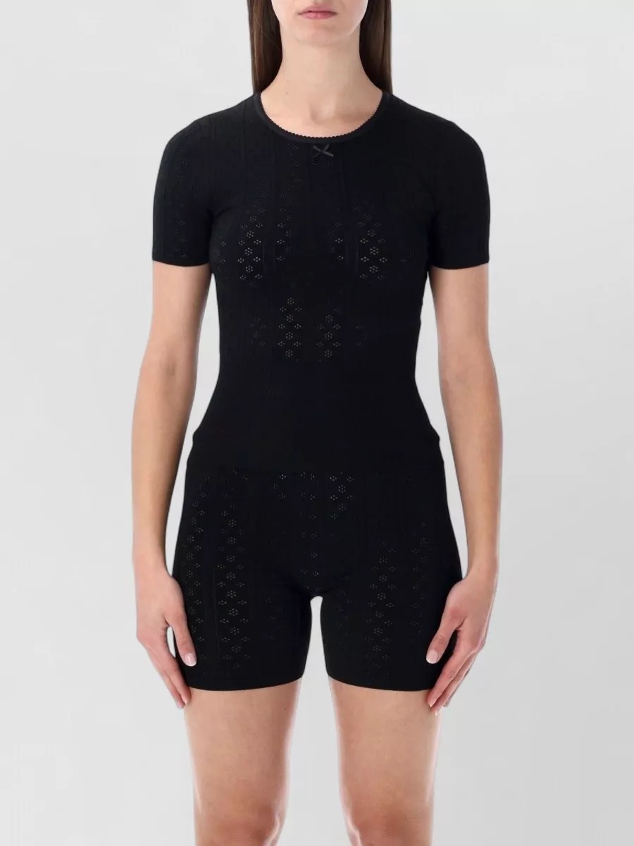 JW Anderson Pointelle knit fitted short-sleeve t-shirt