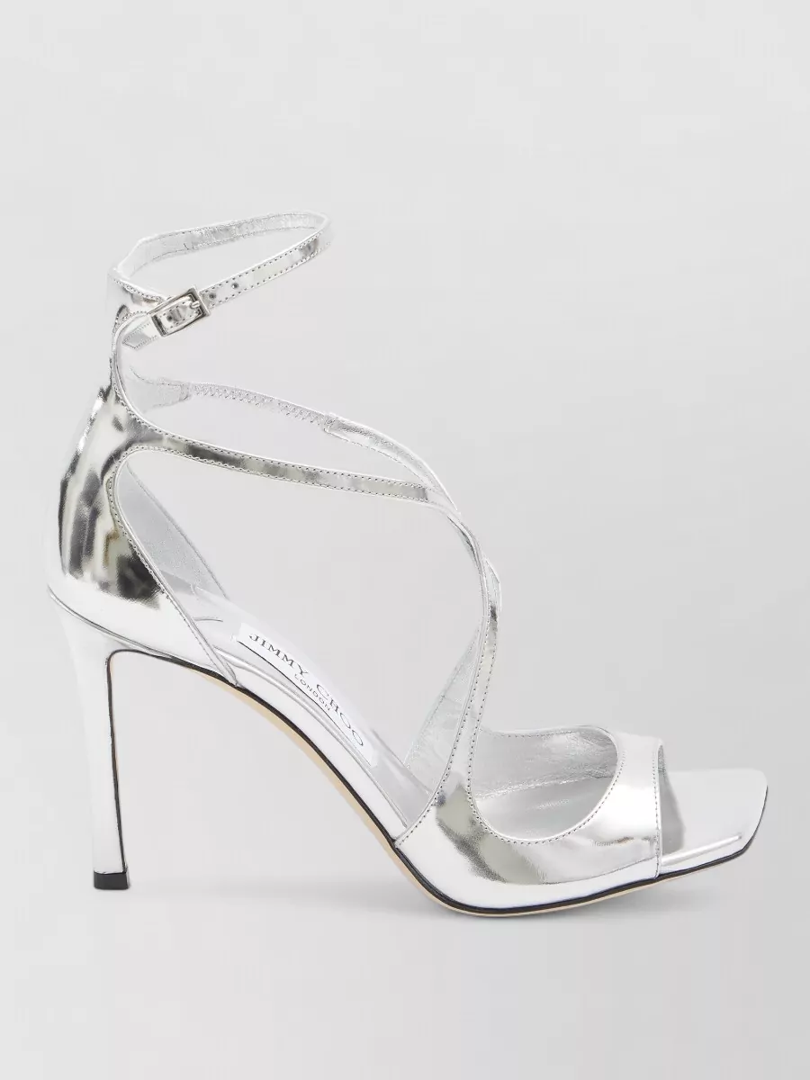 Jimmy Choo Azia 95 Cross Strap Leather Sandals
