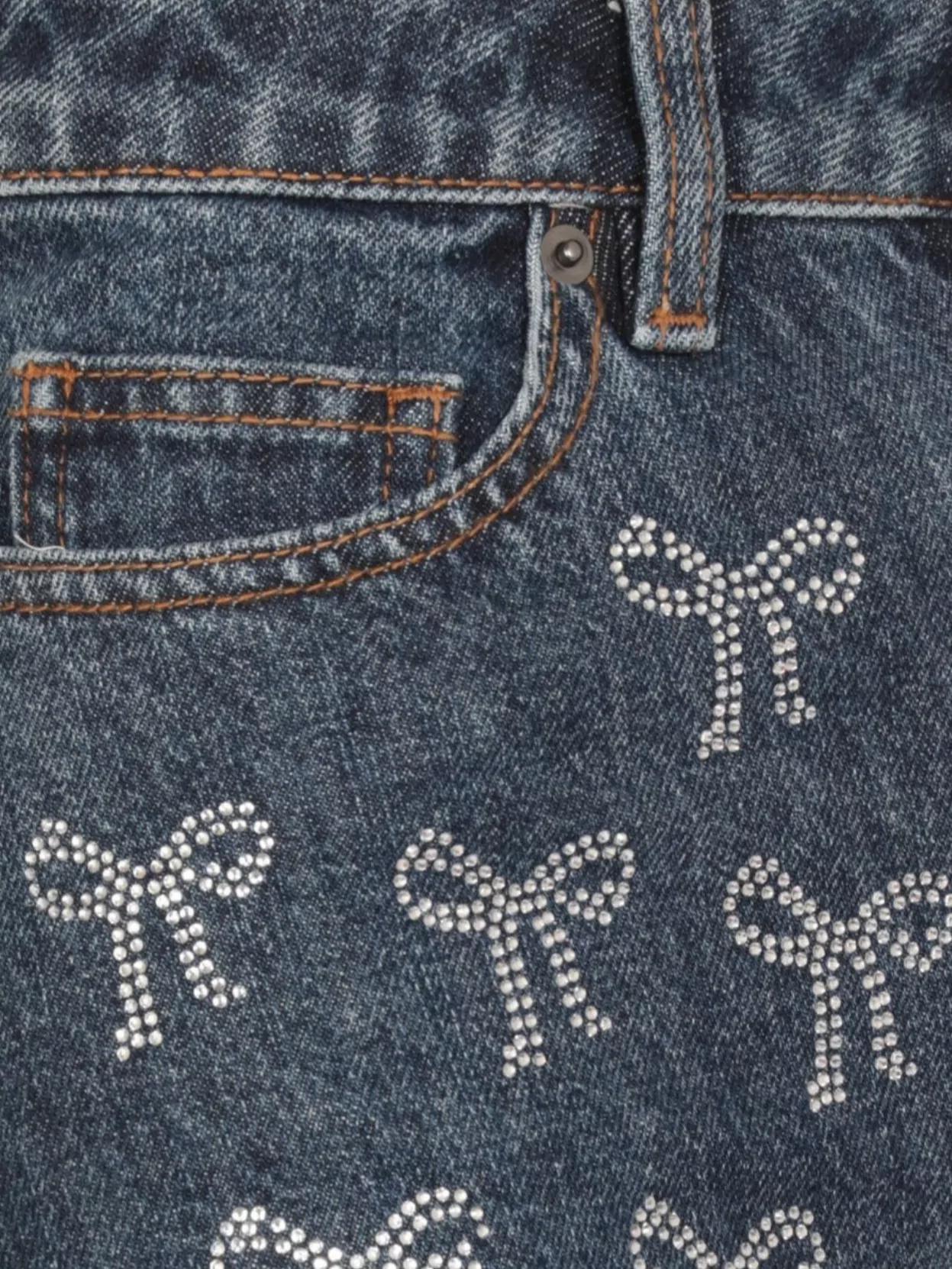 Self-Portrait Straight Rhinestone Embellished Jeans