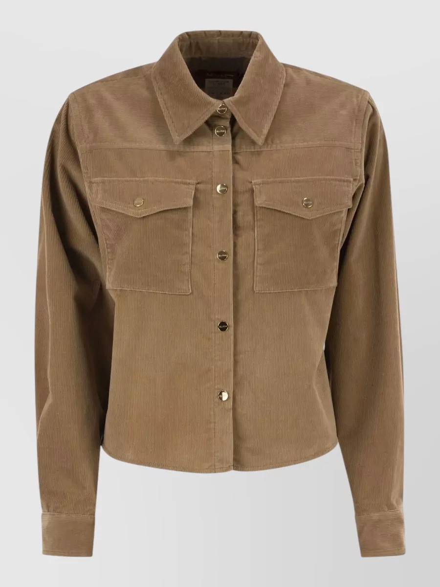 S Max Mara ribbed cropped overshirt