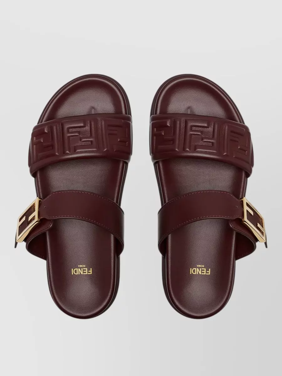 Fendi Leather Flat Slides