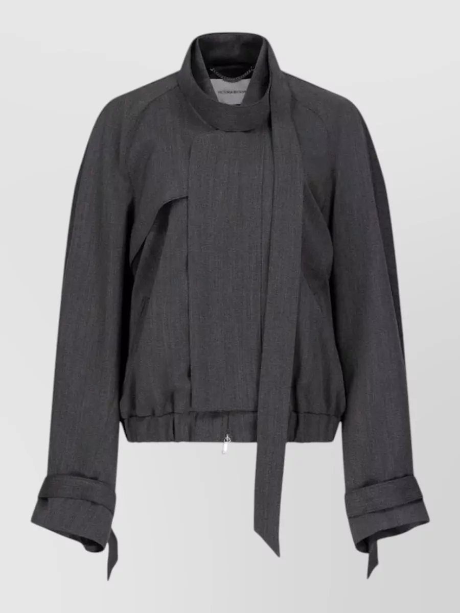 Victoria Beckham Virgin wool scarf bomber jacket