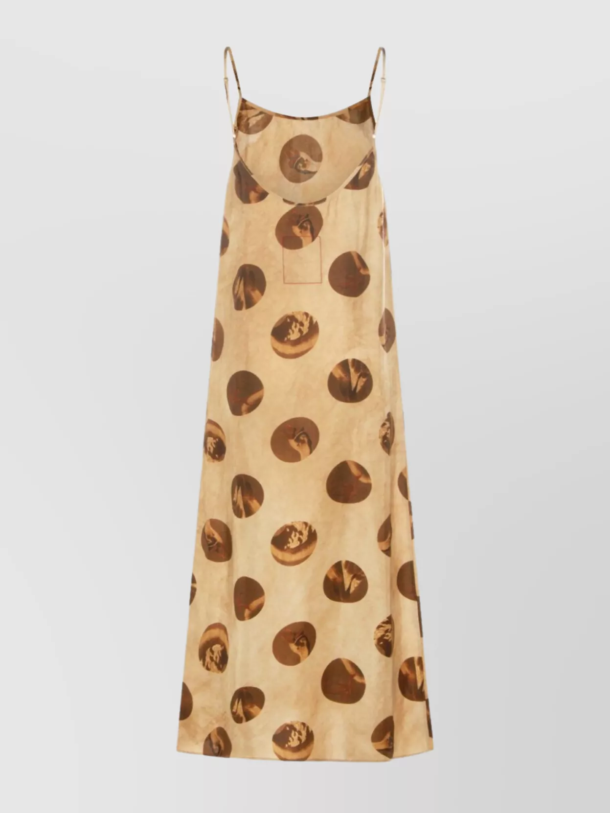 Uma Wang Anaya Brown Sleeveless Dress With Round Neck And All-over Motif In Viscose Blend Woman In Neutral