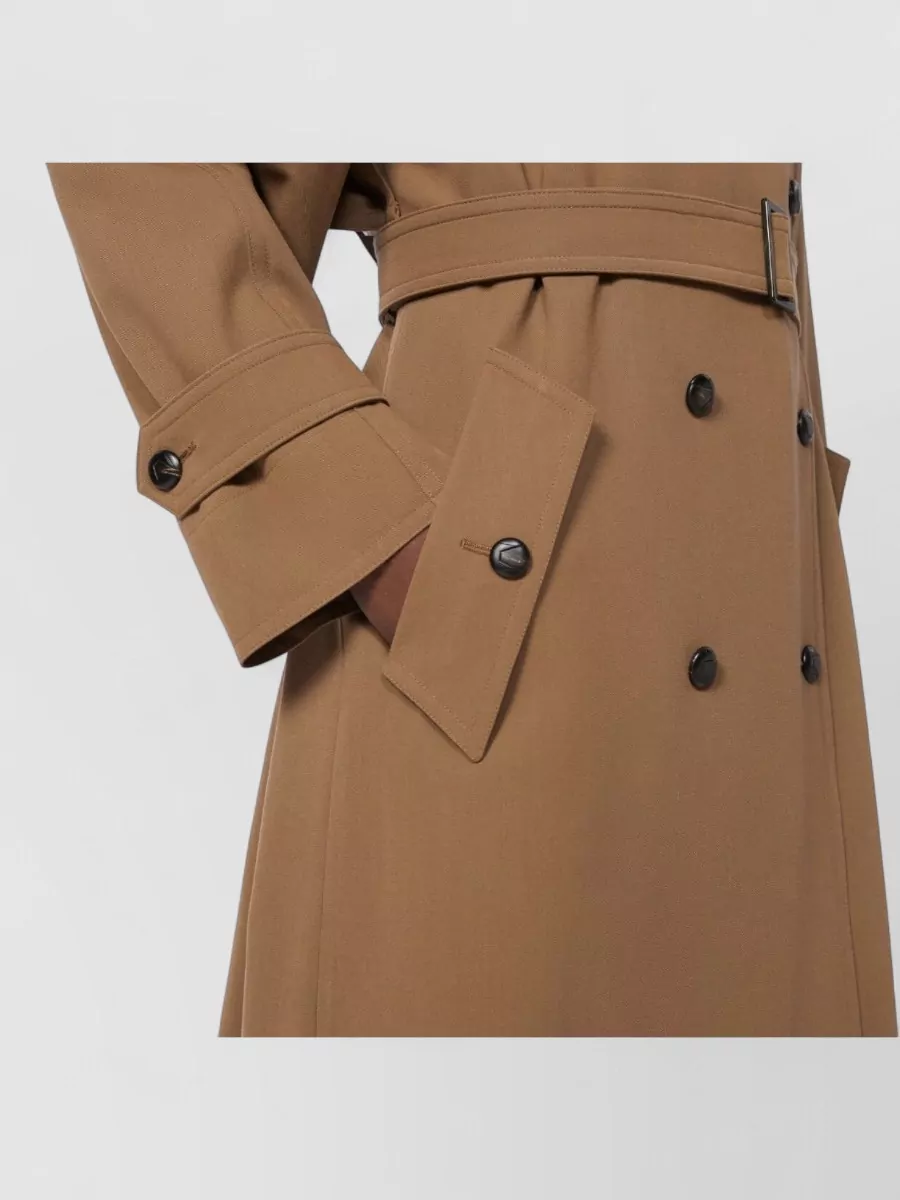 Max Mara Wool Double-Breasted Belted Trench Coat