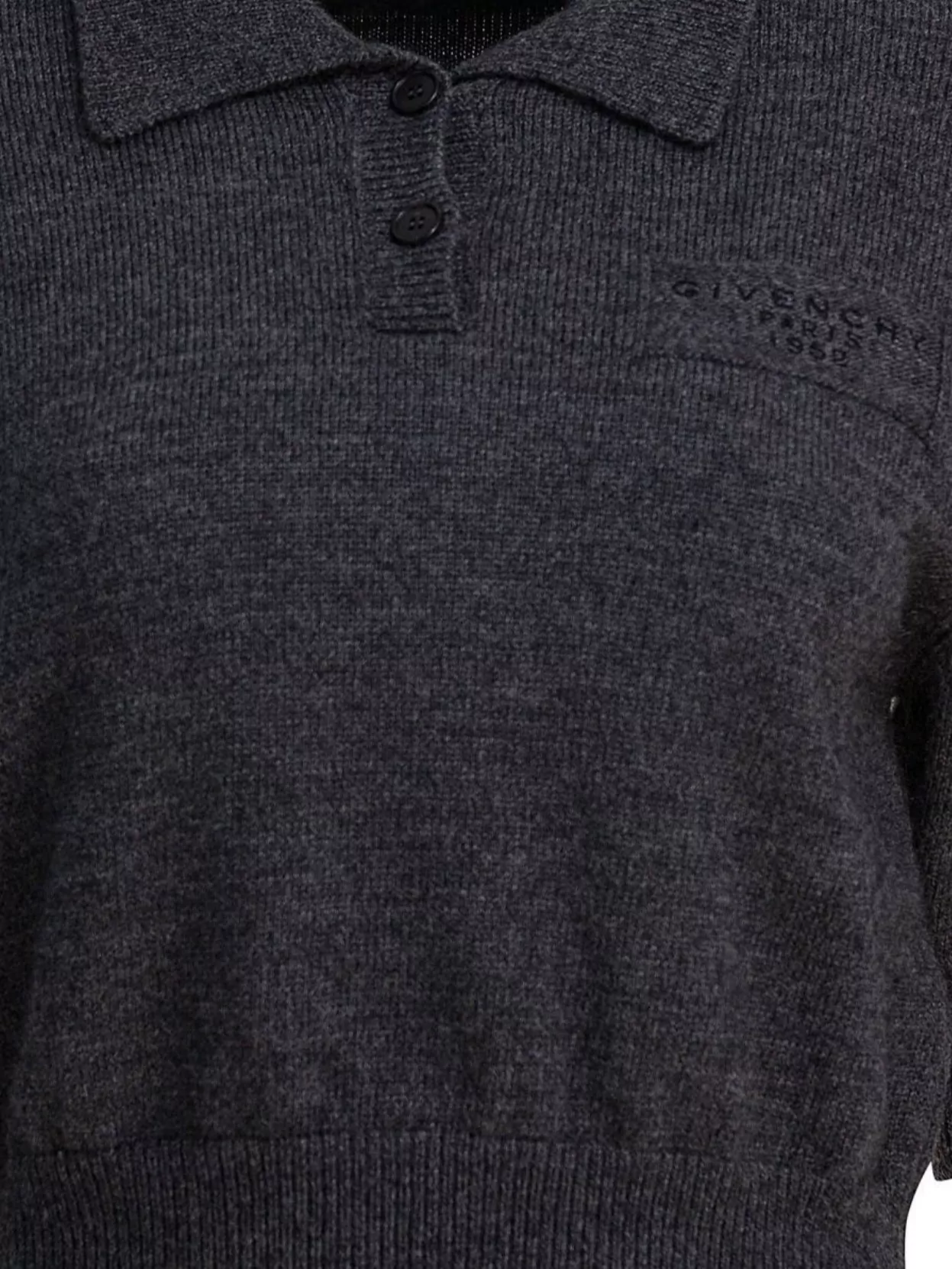 Givenchy Paris 1952 Wool Knit Polo Shirt