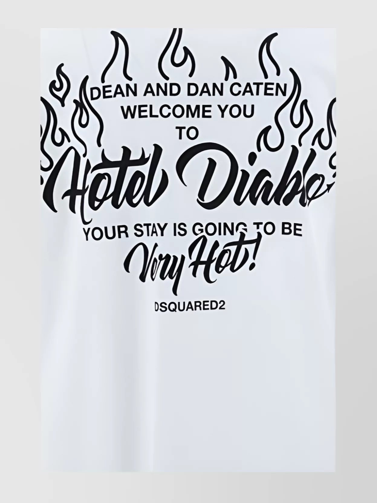 Dsquared2 Regular Fit Cotton T-shirt With Monochrome Pattern In Black