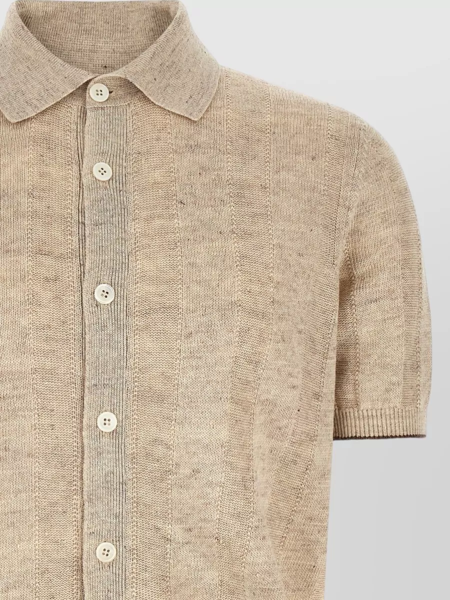 Brunello Cucinelli Linen Cotton Ribbed Cardigan