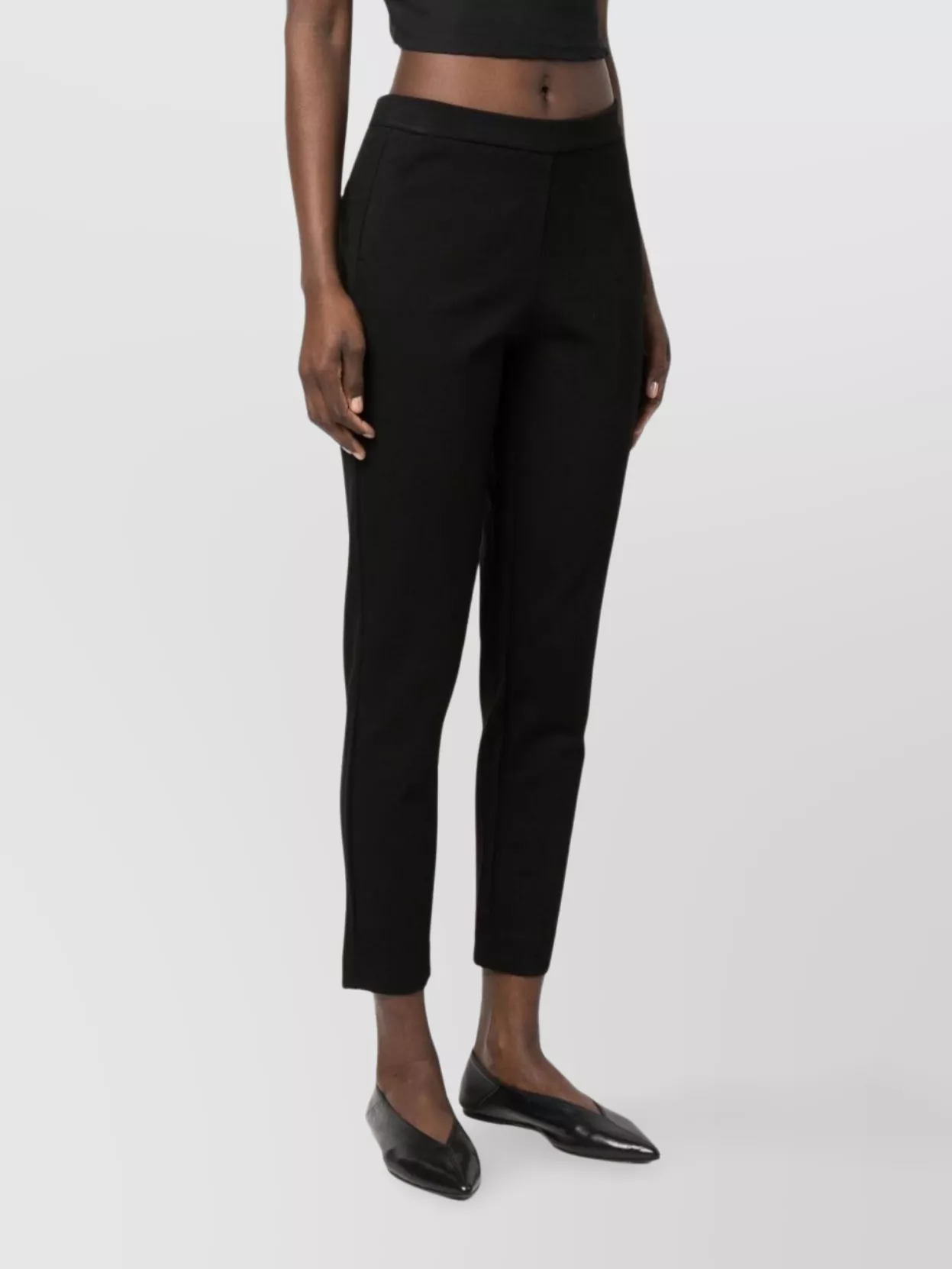Michael Kors Slim Fit Ankle Length Trouser With Back Pockets In Black