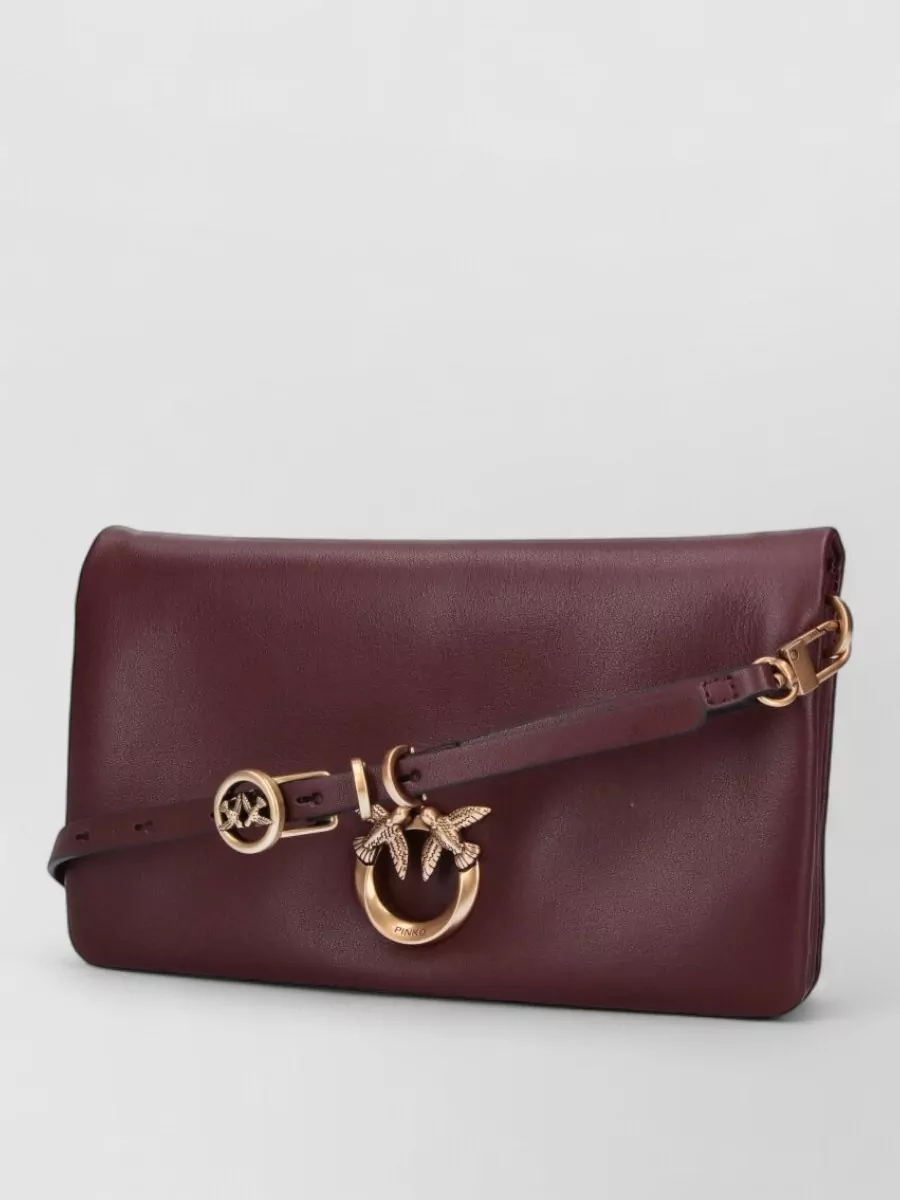 Pinko Love Bag Click Mini Leather Clutch Bag