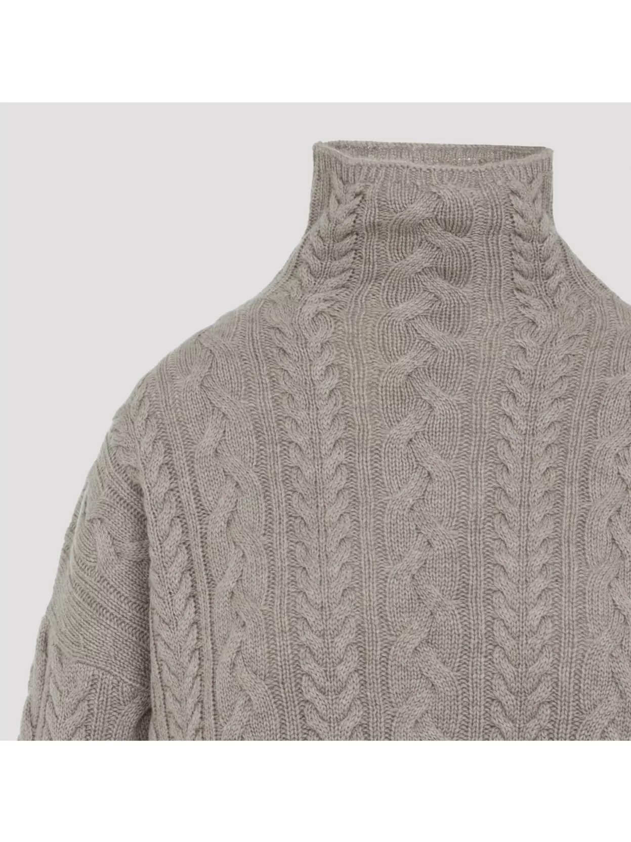 S Max Mara Turtleneck Cable Knit Sweater