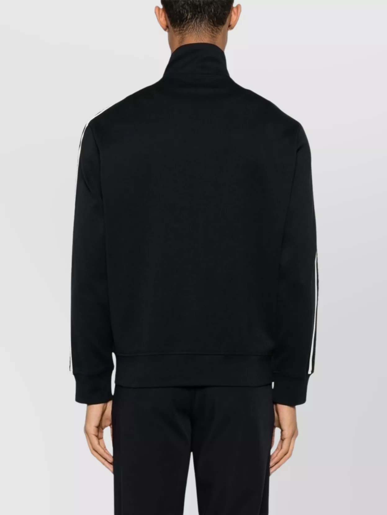 Emporio Armani High Neck Striped Sweater With Side Pockets
