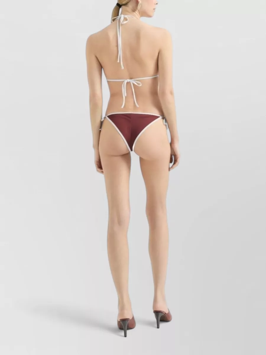 Brunello Cucinelli Triangle Bikini Set Halter Neck Trim