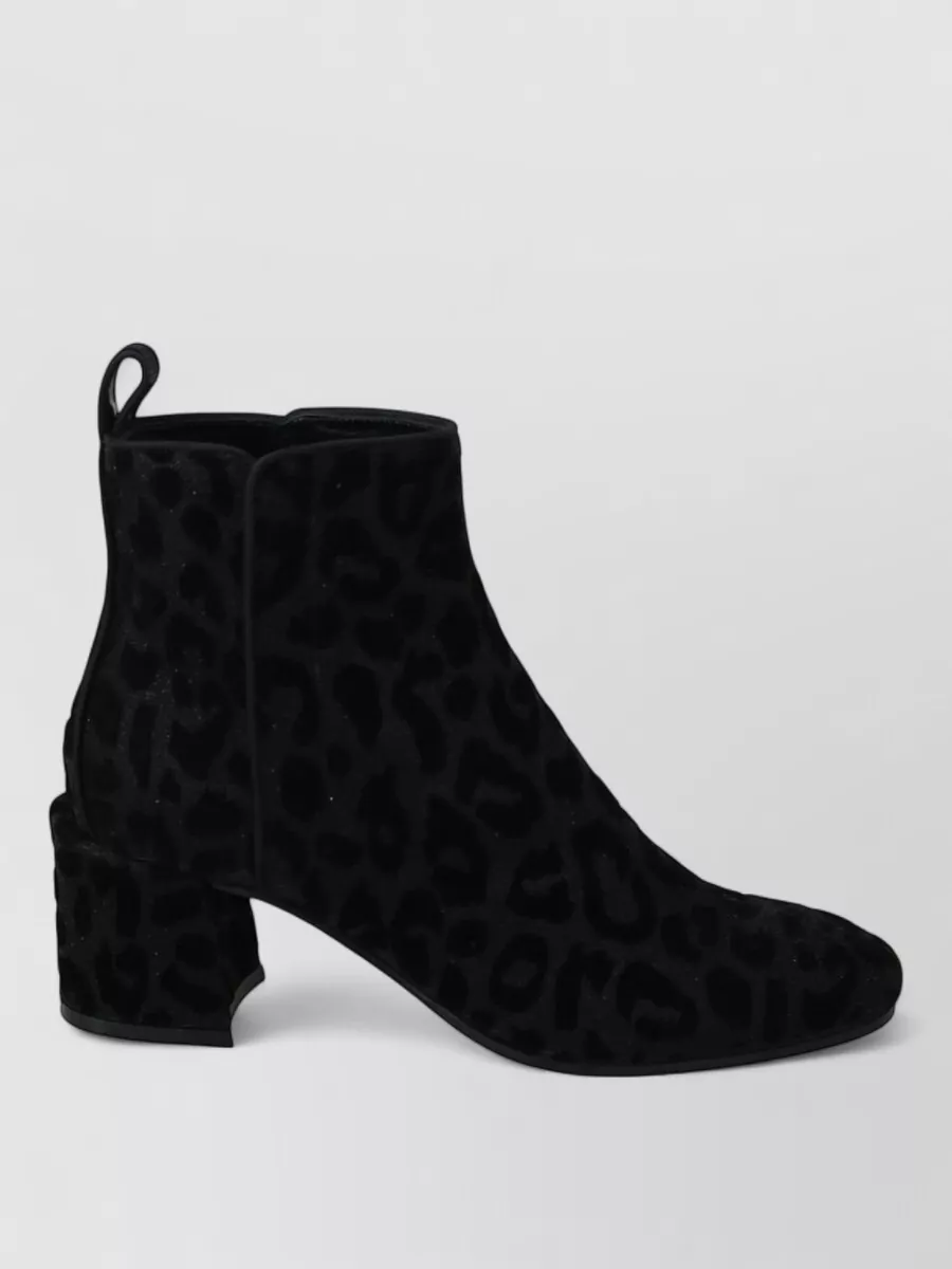 Dolce&Gabbana Leopard Velvet Ankle Boots