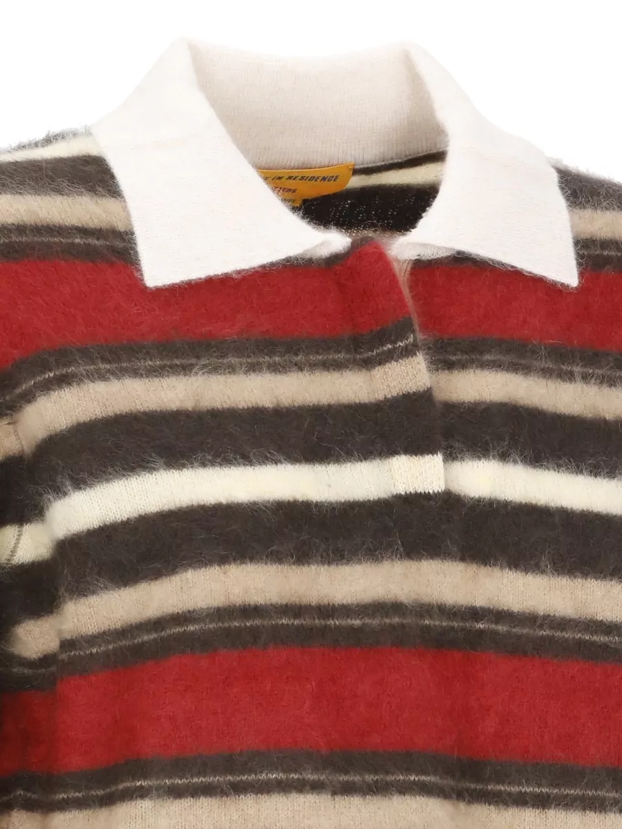 Guest In Residence Cashmere Striped Long-Sleeve Polo Shirt