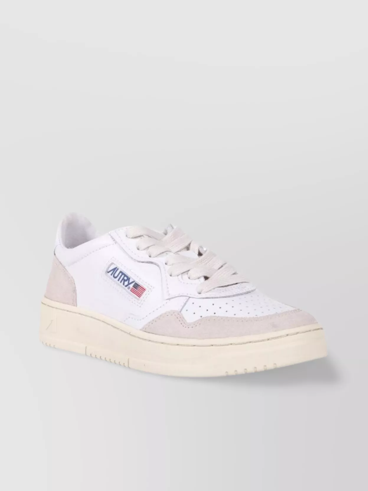 Autry Low Sneaker With Contrast Panel And Perforated Detailing