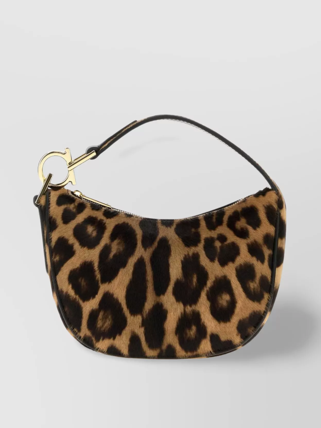 Ferragamo Leopard Print Calf Hair Shoulder Bag