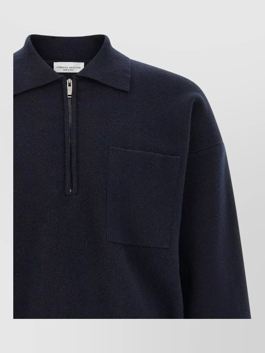 Roberto Collina Merino wool relaxed-fit half-zip polo sweater
