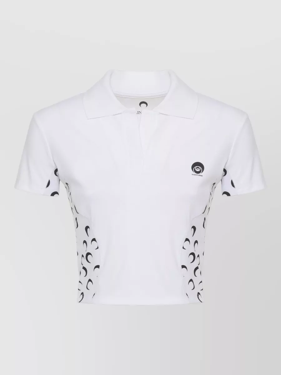 Marine Serre printed short-sleeve polo top