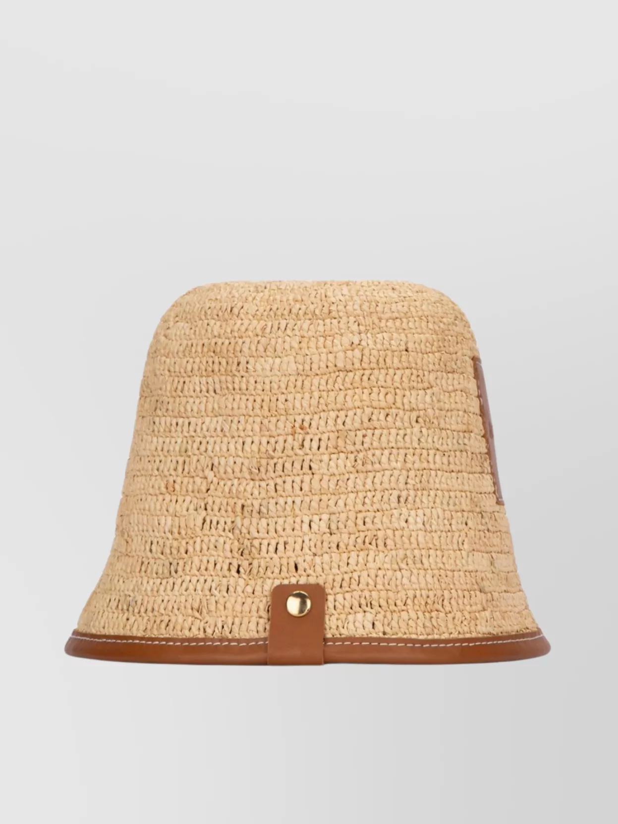 Shop Jacquemus Wide Brim Straw Hat With Leather Trim