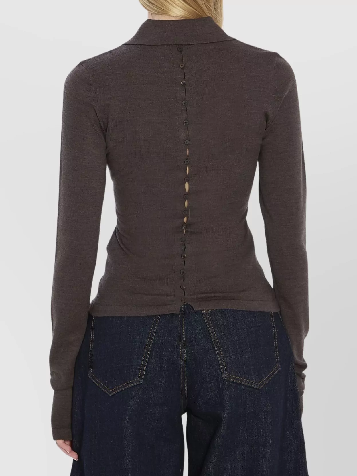 Jacquemus Merino Wool Blend Fitted Knit Shirt