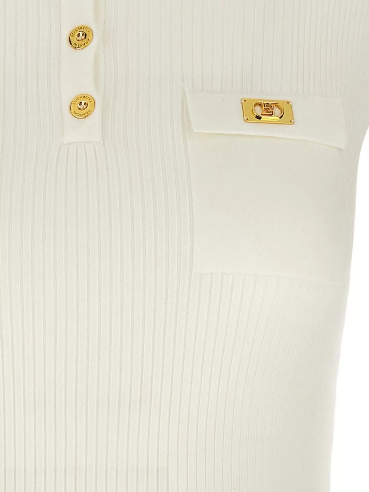 Elisabetta Franchi Ribbed Texture Short Sleeves Polo Shirt