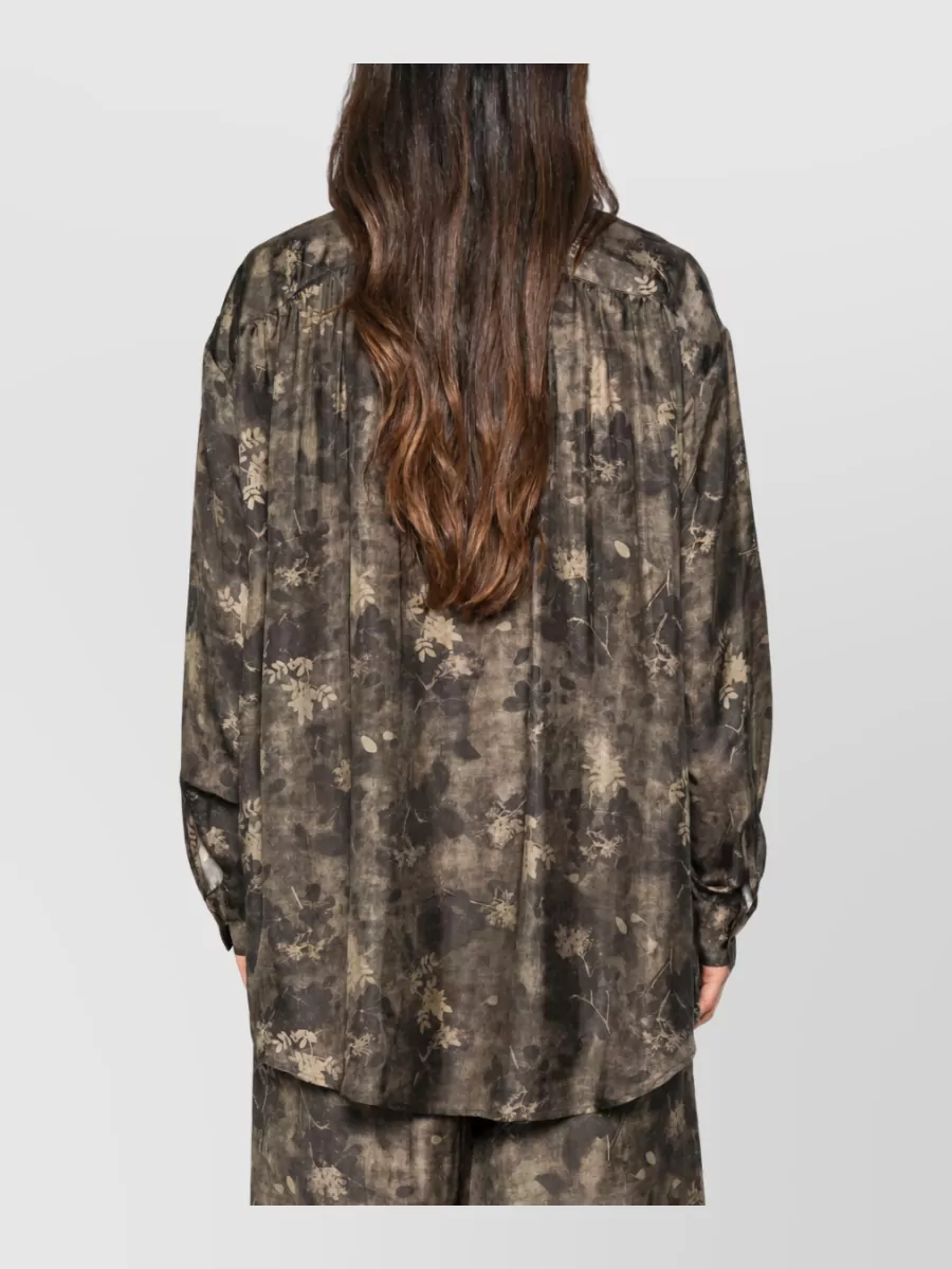 Uma Wang Floral Print Long-Sleeve Blouse