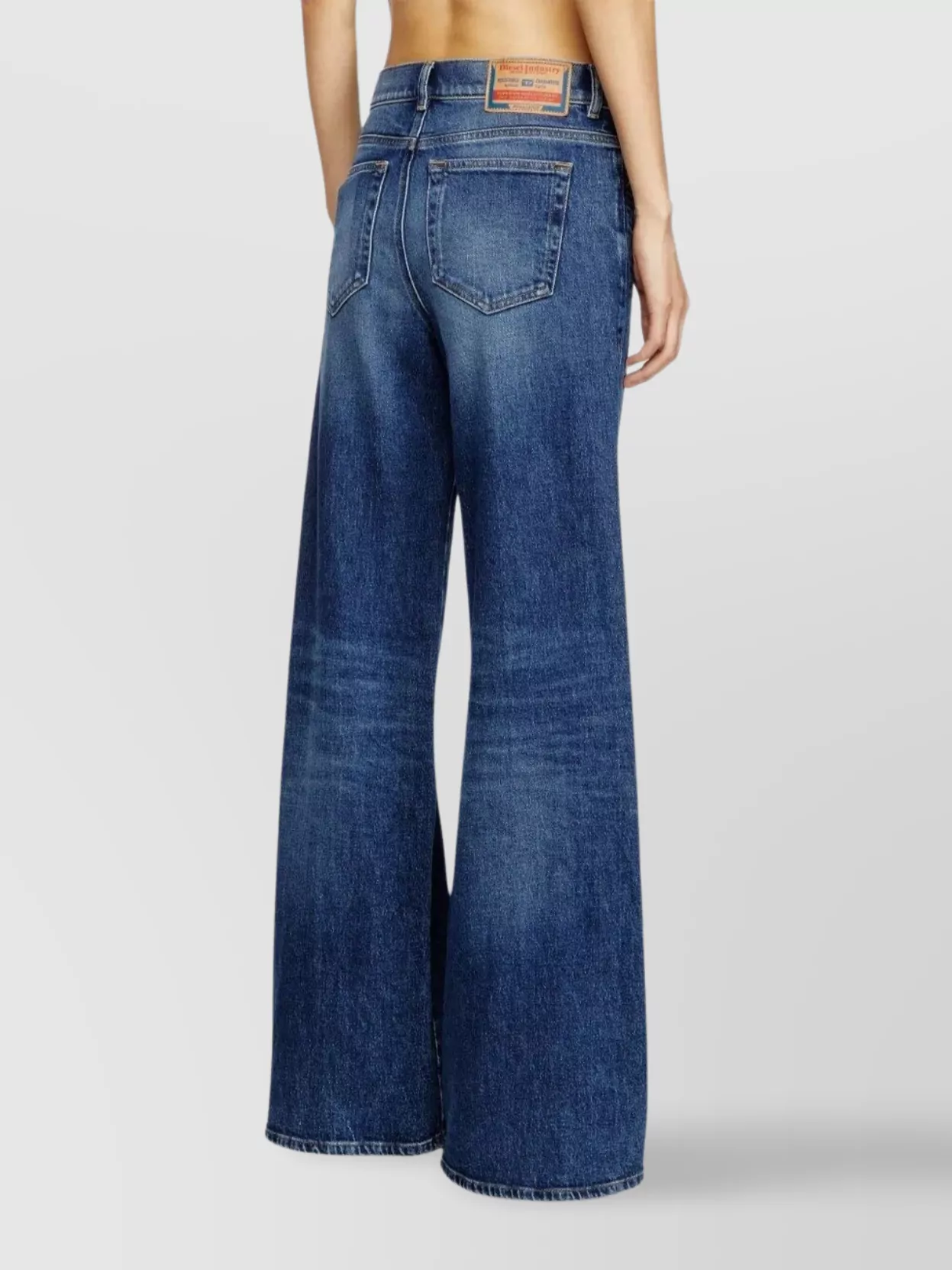 Diesel 'd-sire 1996' Blue Jeans With Wide Leg And Logo Patch On The Rear