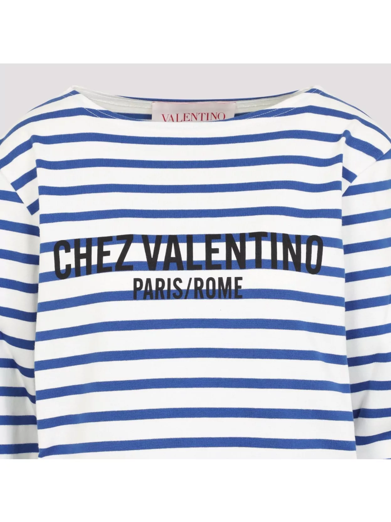 Valentino Long Sleeve Cotton T-shirt With Striped Pattern