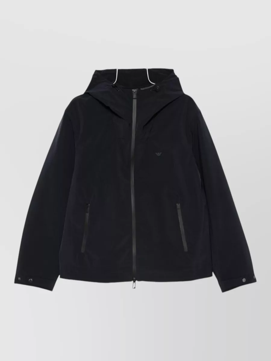 Emporio Armani Hooded zip raincoat