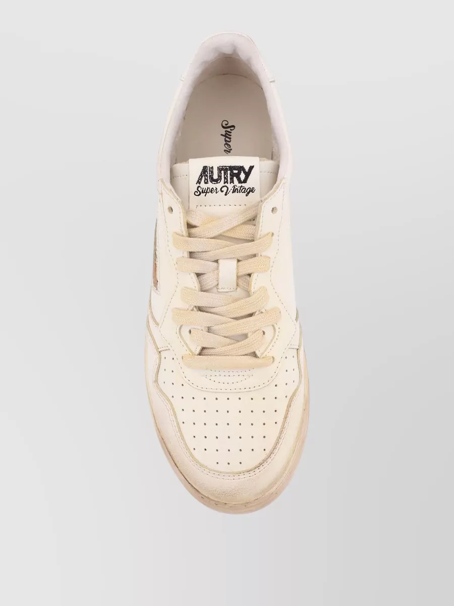 Autry Vintage Low Top Leather Sneakers Rubber Sole