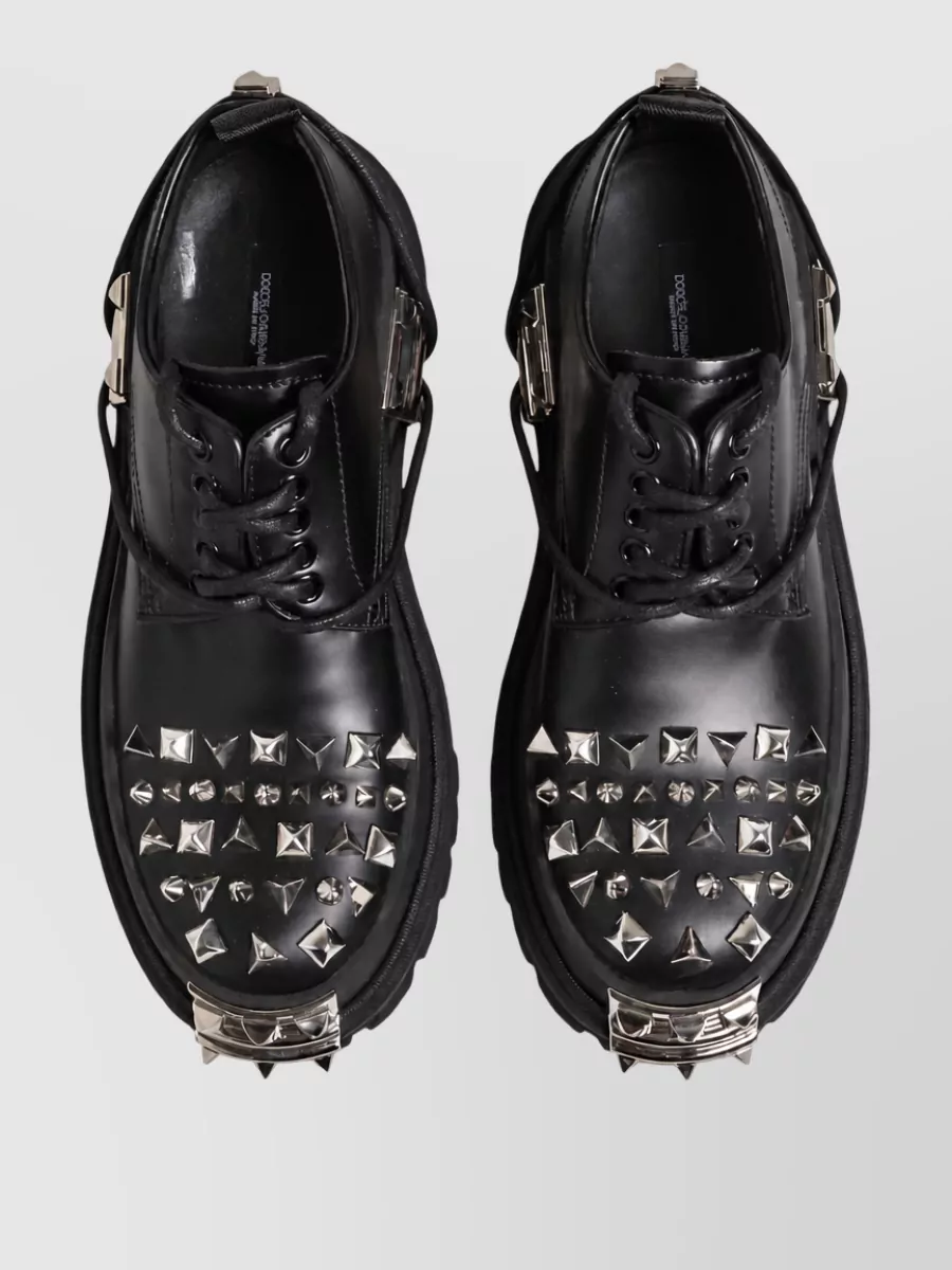 Dolce&Gabbana Studded Leather Derby Shoes