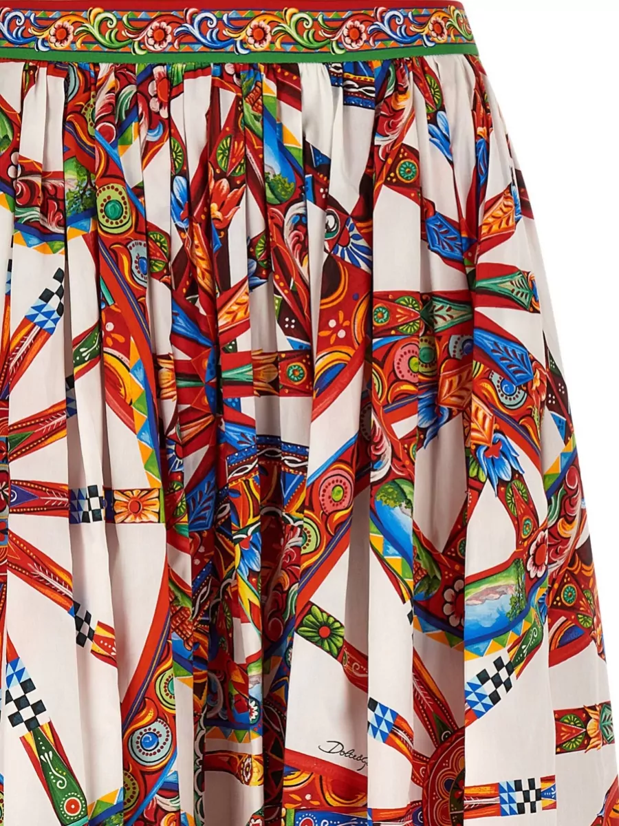 Dolce&Gabbana Printed Pleated Midi Skirt