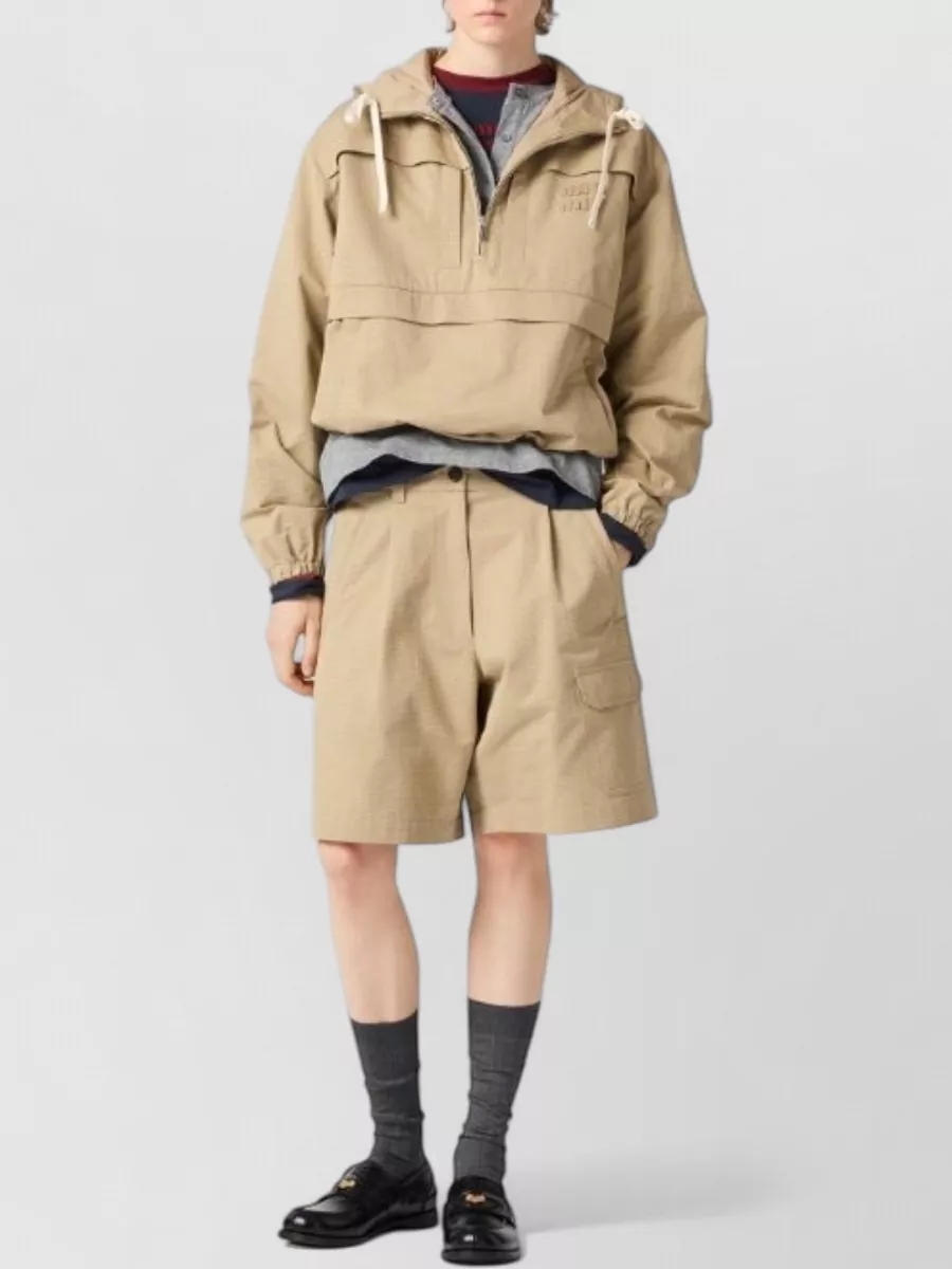Miu Miu Ribstop Knee-Length Shorts