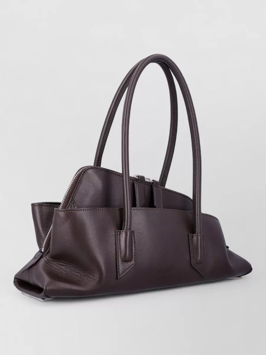 The Attico Passegiata Small Architectural Leather Shoulder Bag