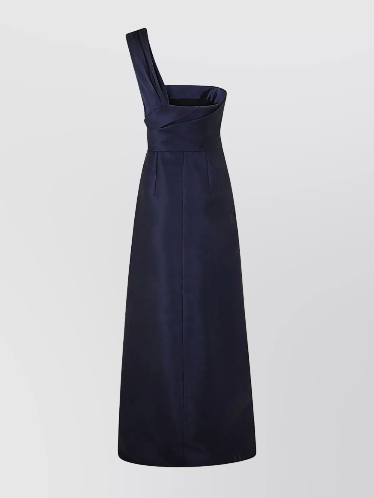 Alberta Ferretti Draped One-Shoulder Satin Long Dress