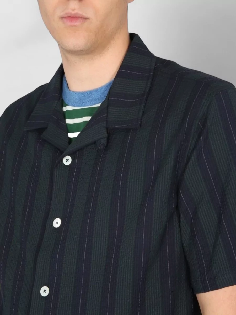 Howlin Striped Cotton Bowling Shirt