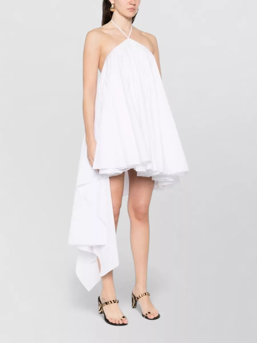 Jacquemus Halter Neck Layered Pleated Backless Dress