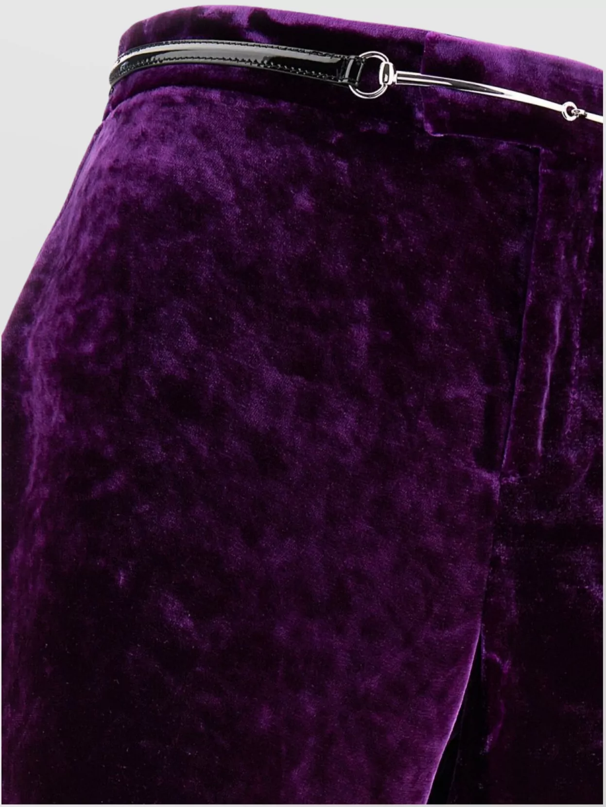Gucci High Waist Velvet Pant With Ruched Detailing