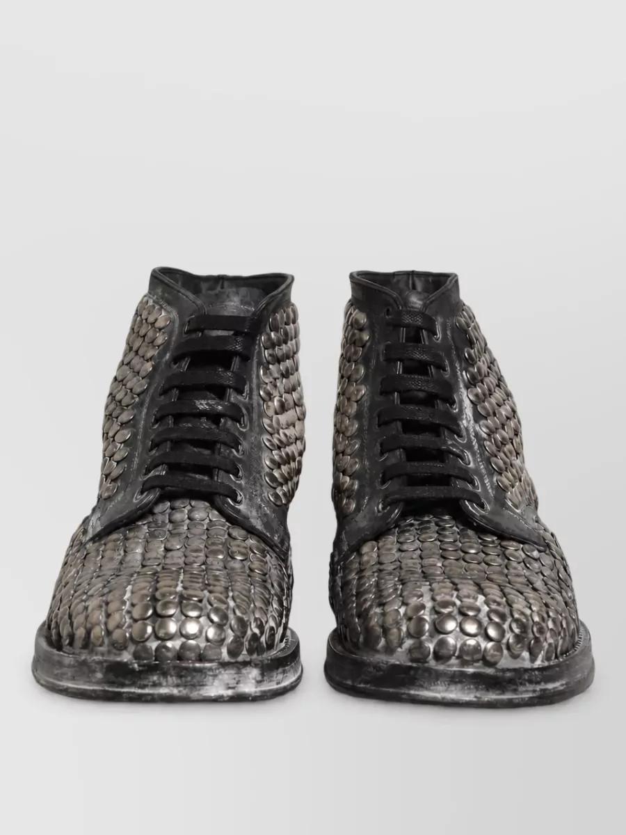 Dolce&Gabbana leather studded ankle boots