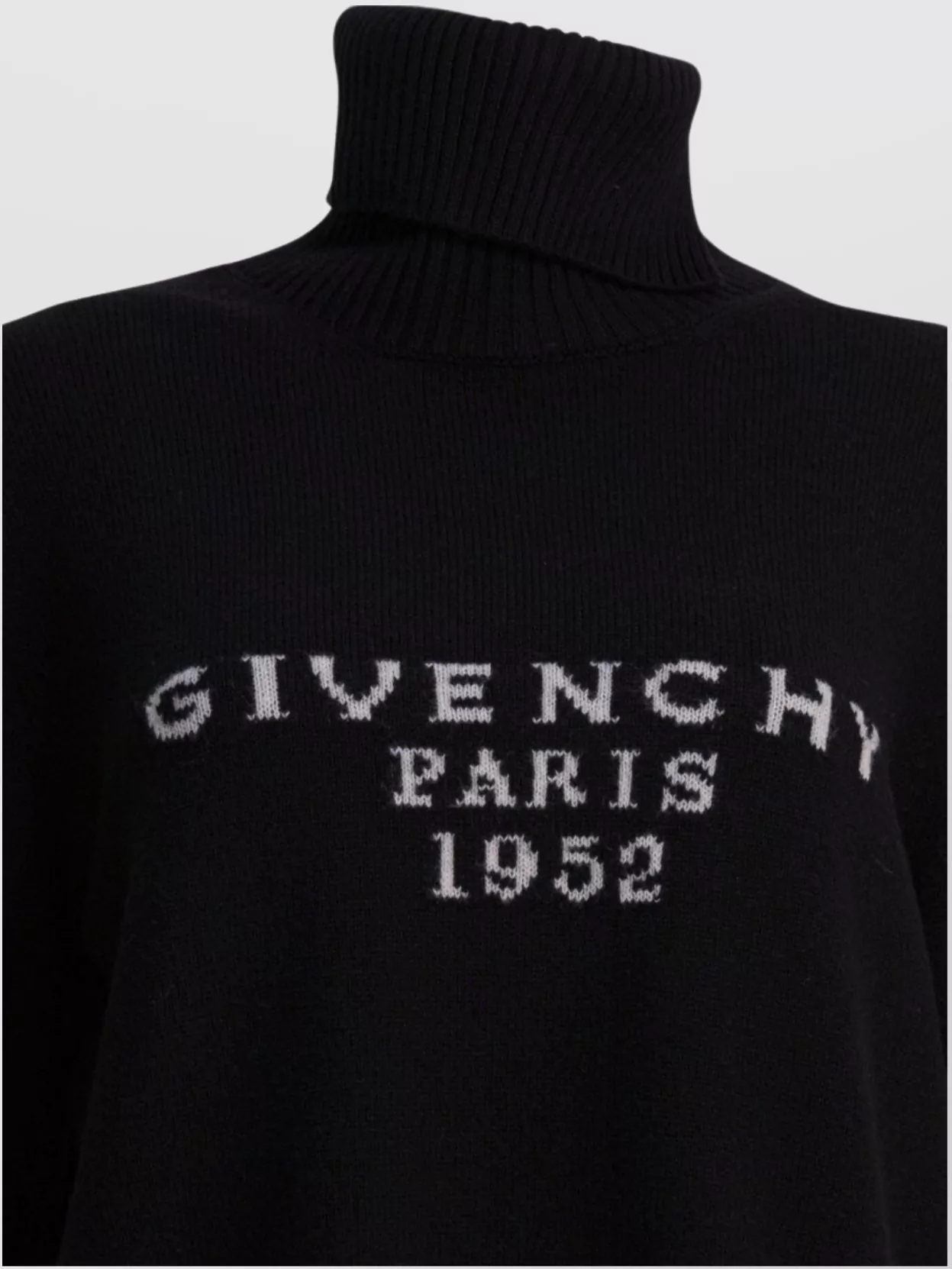 Givenchy Paris 1952 Turtleneck Knit Sweater In Black