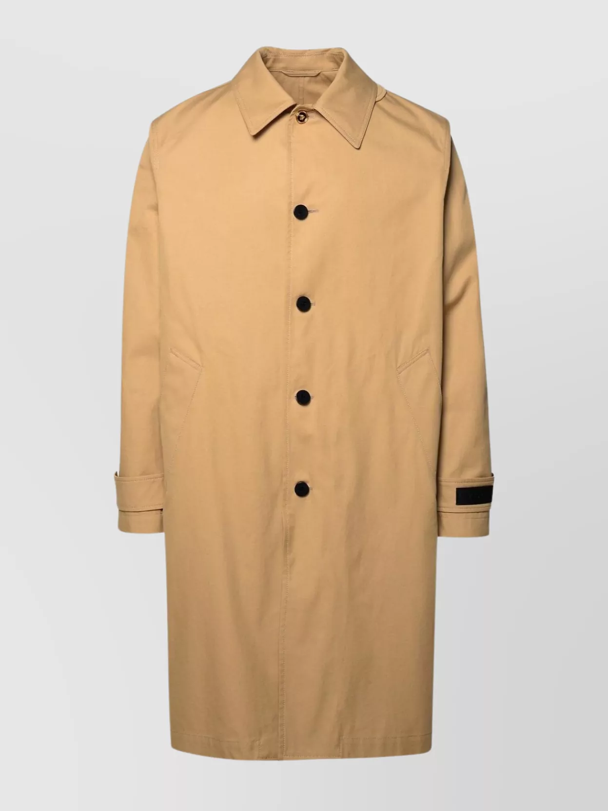 Shop Versace 'barocco' Cotton And Silk Trench Coat
