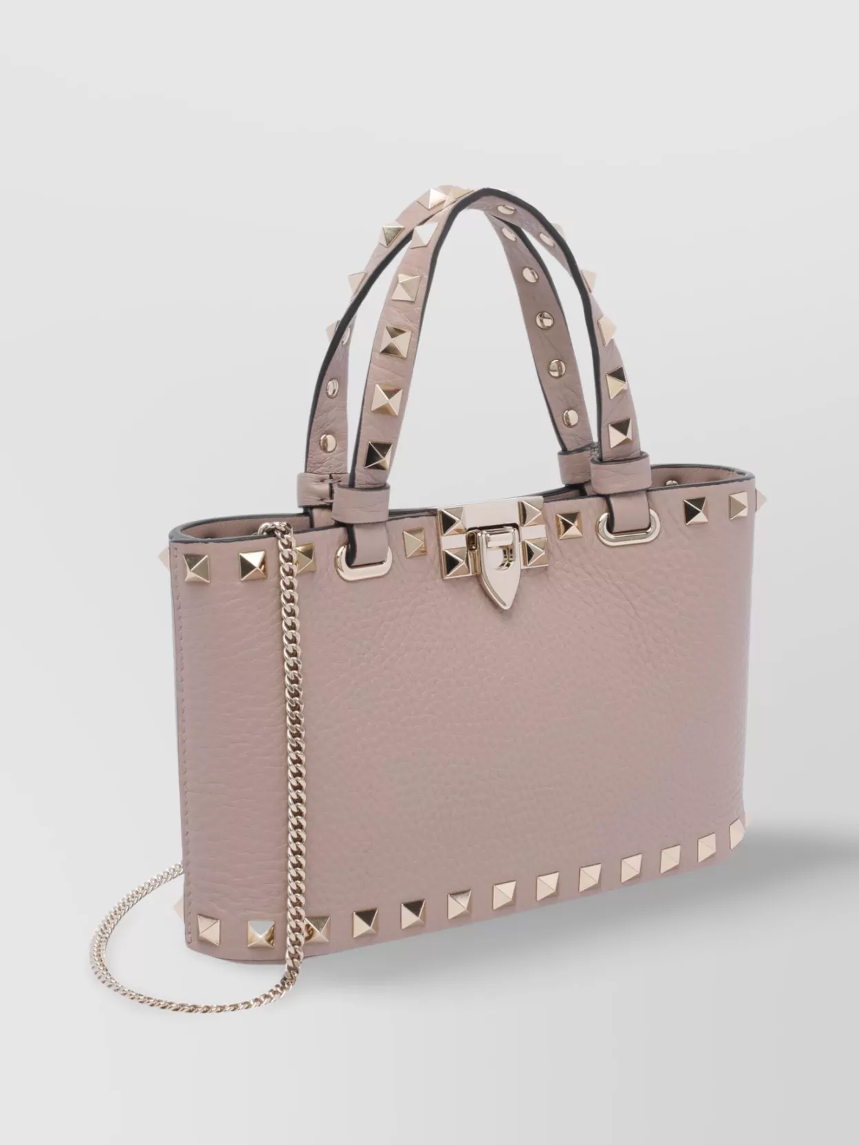 Valentino Garavani Studded Pebbled Cross-Body Bag Chain