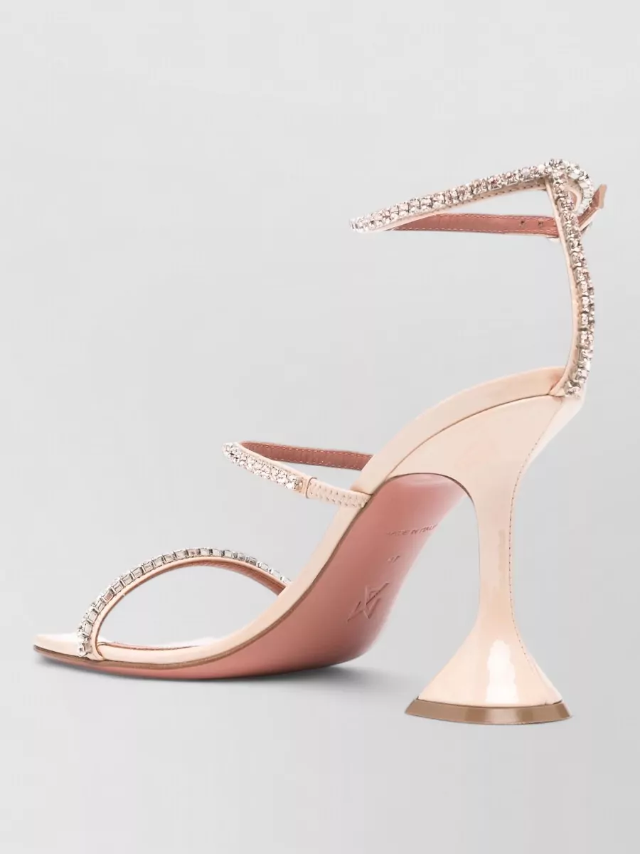 Amina Muaddi Leather Crystal-Embellished Sandals
