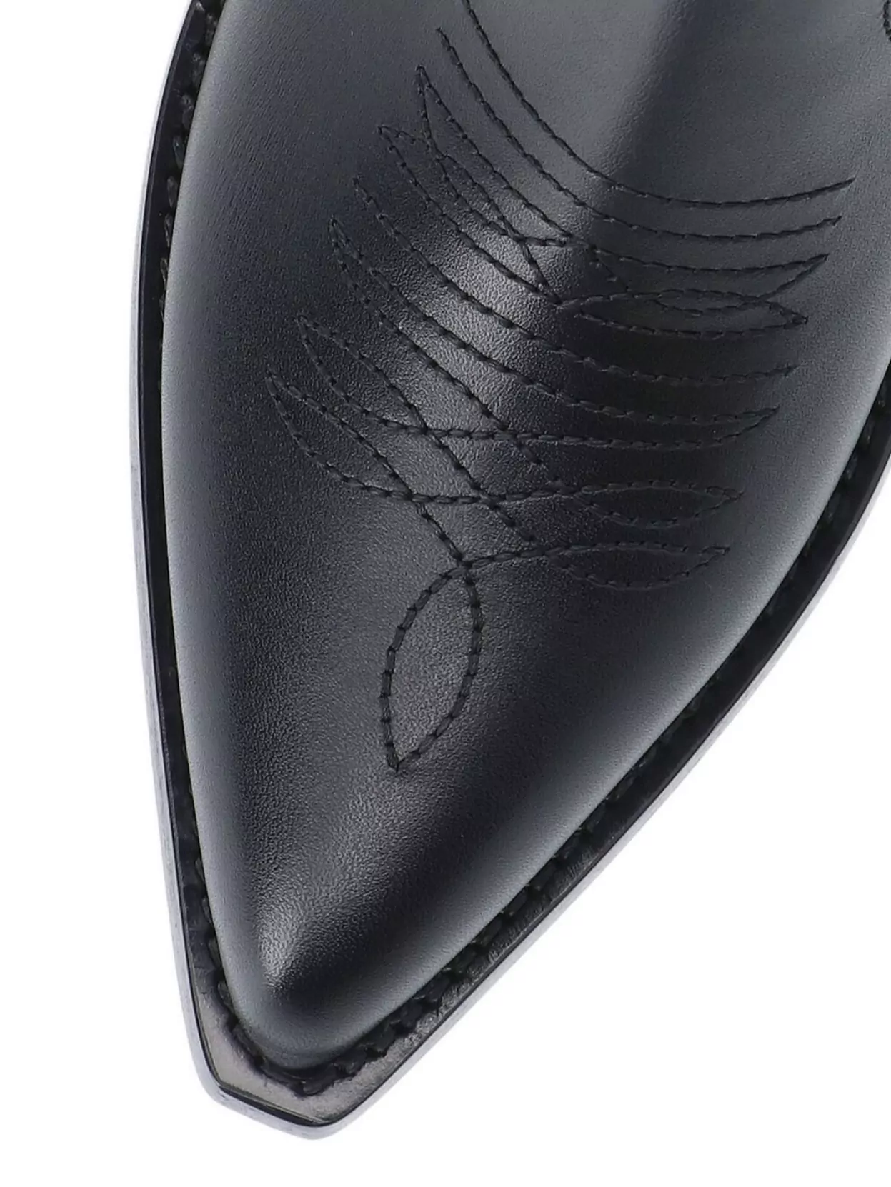 Celine Pointed Toe Cuban Heel Ankle Boots With Embroidered Detail
