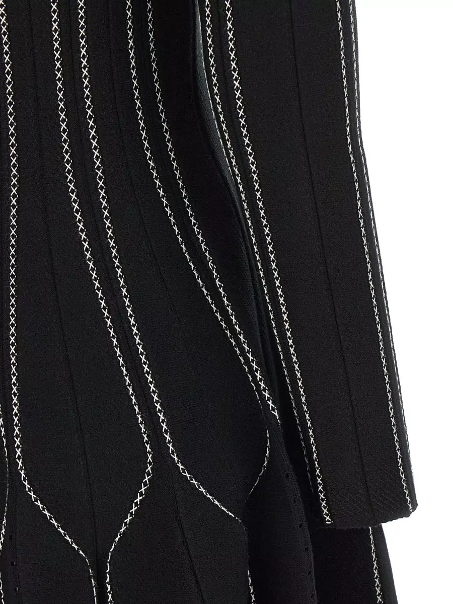 Elisabetta Franchi Origami Knit Long-Sleeve Mini Dress