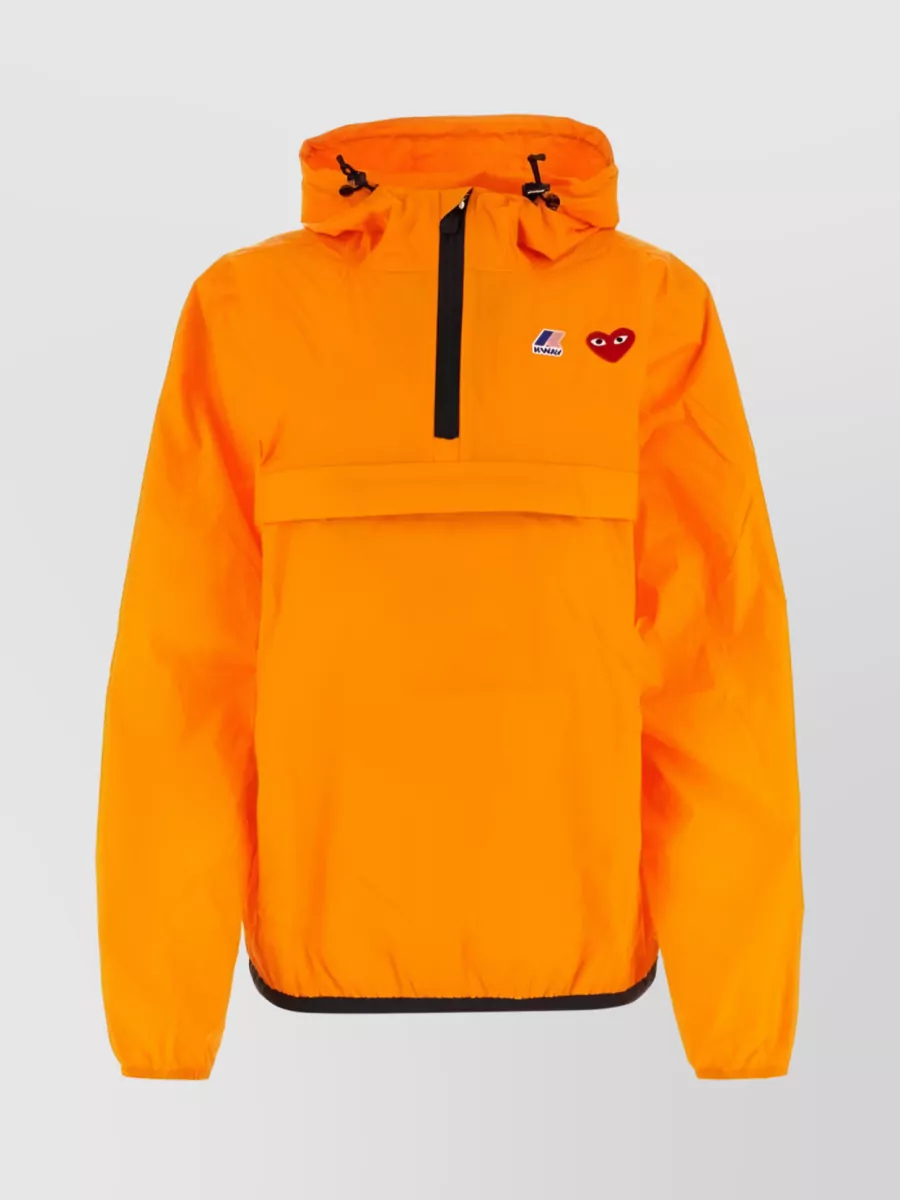 Shop Comme Des Garçons Play X K-way Hooded Jacket In Orange