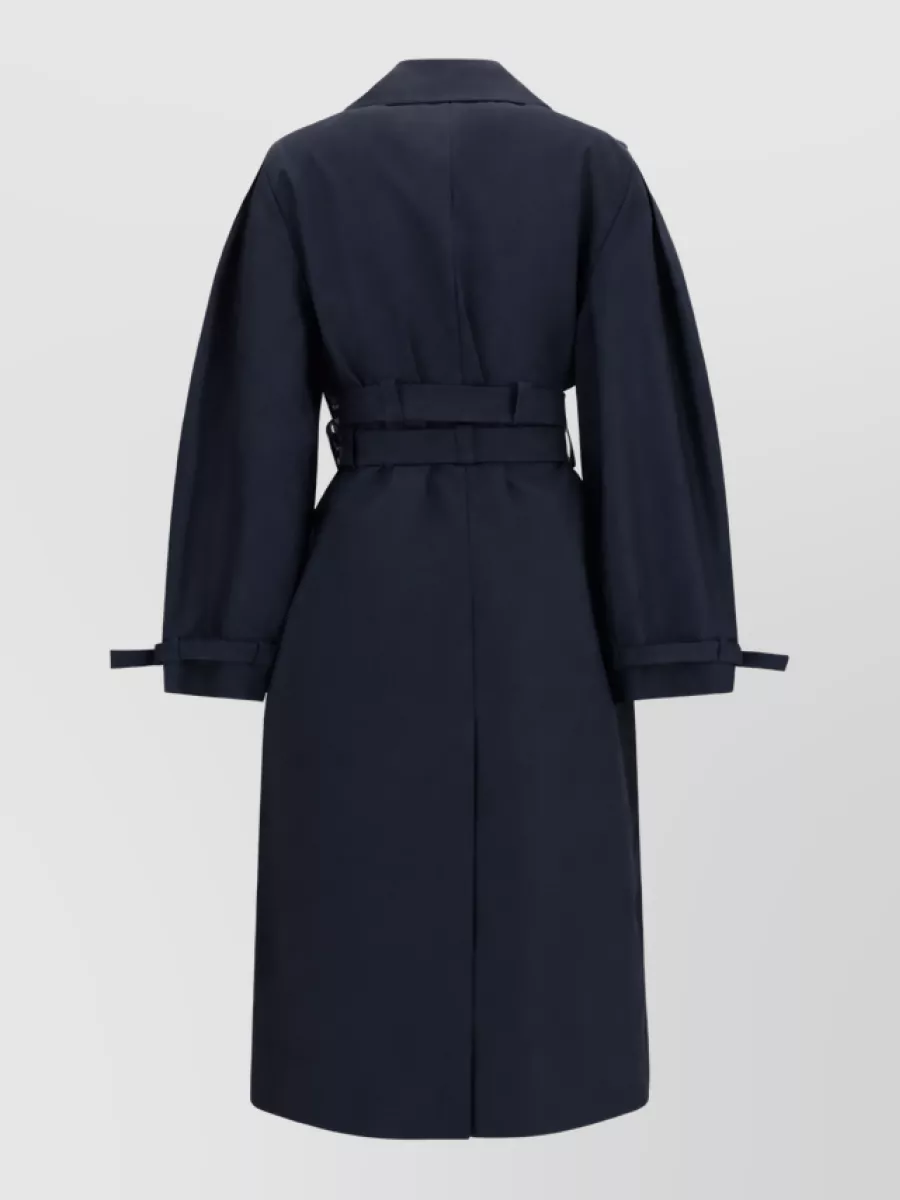 Ganni Cotton Double-Breasted Trench Coat