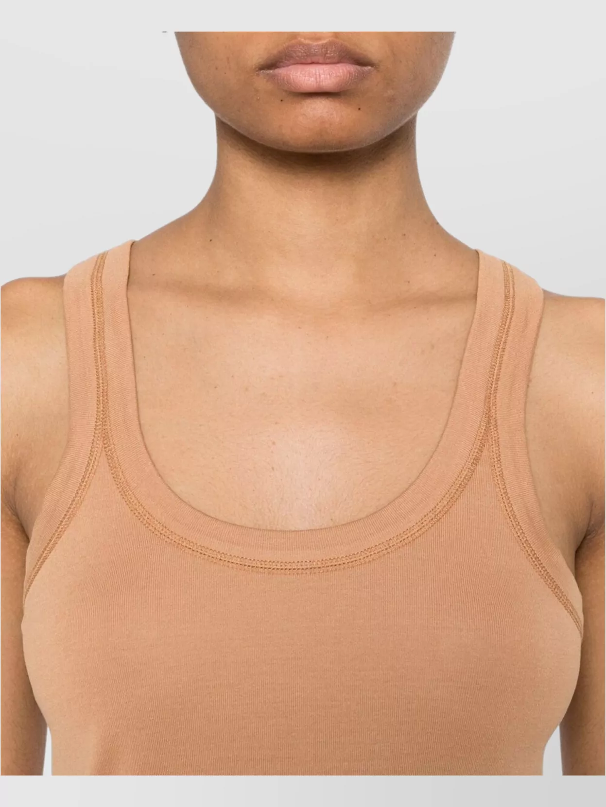 Lemaire Tank Top Ribbed Detail Scoop Neck